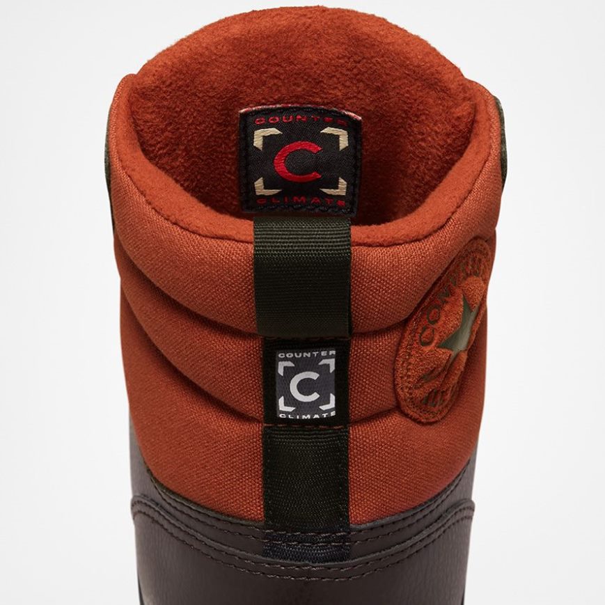 Men's Converse Chuck Taylor All Star Berkshire Water Resistant High Top Winter Boots Brown / Orange / Black | AU 186E3T
